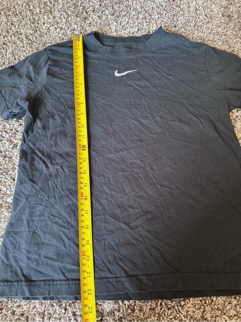 Girl's The Nike Tee Black White Embroidered Swoosh Loose Fit T-Shirt L - Picture 6 of 7